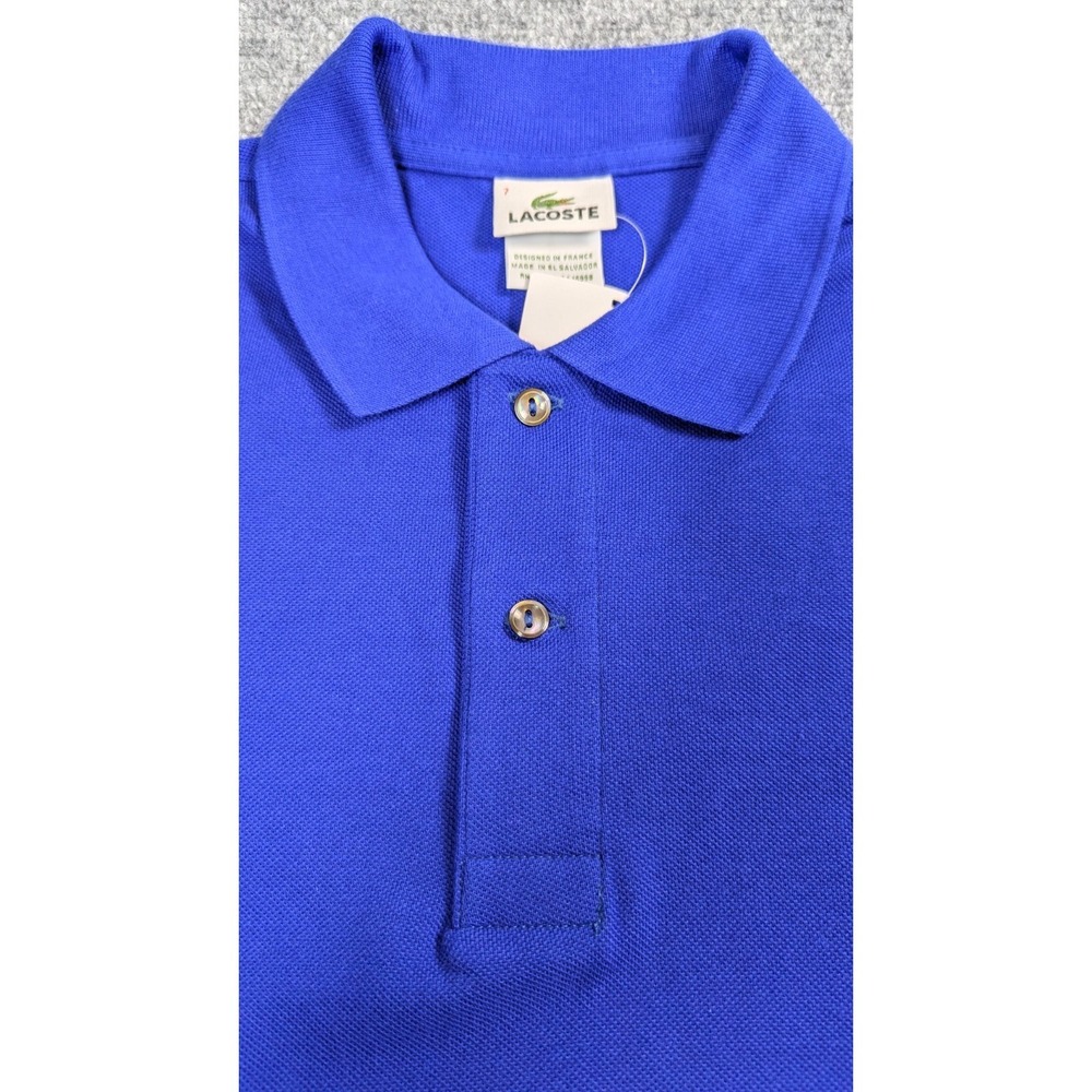 NWT Lacoste Classic Fit Polo Shirt Mens Size 7 XL Blue 100% Cotton Crocodile Log - Picture 3 of 14